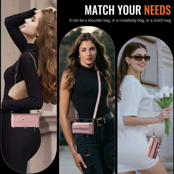 Iphone 16 Pro      Crossbody Wallet    [Pink]