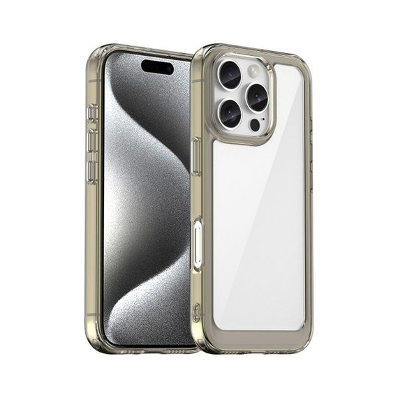 Iphone 16 Pro      Soft Gel Case    [Clear Grey]