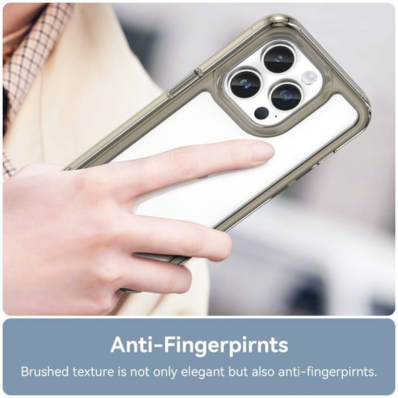 Iphone 14 Pro Max      Soft Gel Case    [Clear Grey]