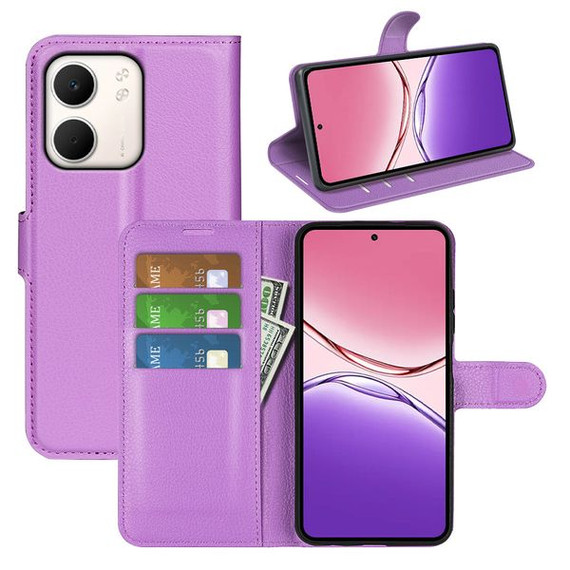 Oppo A5X      Pu Wallet Case    [Purple]