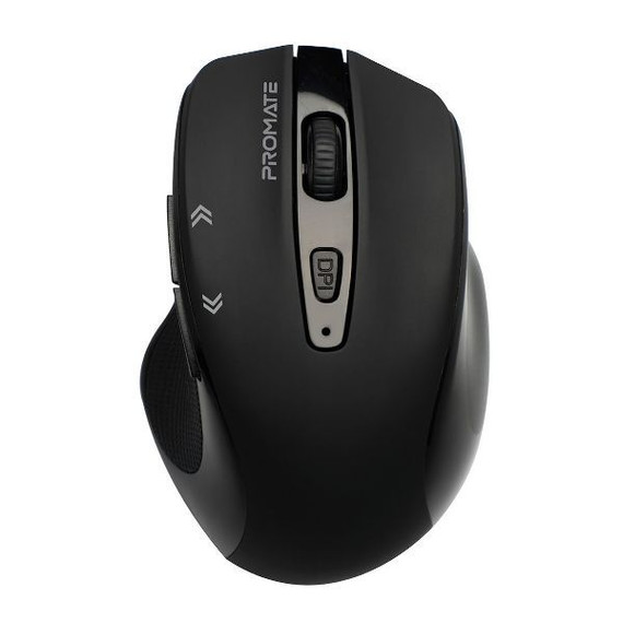 PROMATE EZGrip Ergonomic Wireless Mouse w/ Quick Forward/Back Buttons. 800/1200/1600Dpi 10m (CURSOR-BLK)