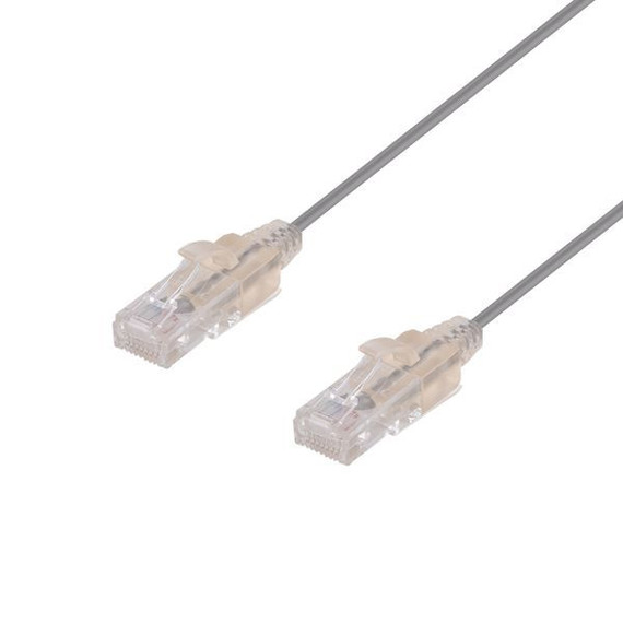 DYNAMIX 0.15m Cat6A 10G Grey UTP Patch Lead 30AWG 8023af Unshielded Plug. (PLSGY-C6-0-15)