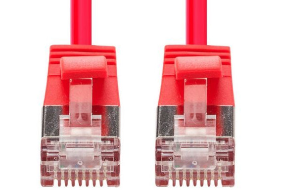 DYNAMIX 1.5m Cat6A S/FTP Red 10G LSZH Patch Lead 34AWG 802.3af Shielded Plug. (PLSSR-C6A-1-5)