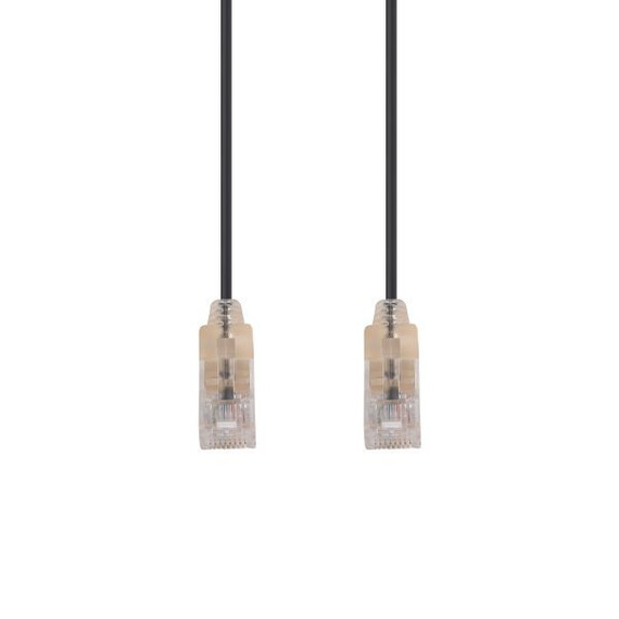 DYNAMIX 0.15m Cat6A 10G Black UTP Patch Lead 30AWG 8023af Unshielded Plug. (PLSK-C6-0-15)