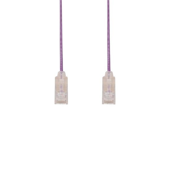 DYNAMIX 0.5m Cat6A 10G Purple UTP LSZH Patch Lead 30AWG 802.3af Unshielded Plug. (PLSP-C6-0-5)