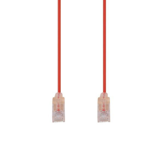 DYNAMIX 0.75m Cat6A 10G Red UTP LSZH Patch Lead 30AWG 802.3af Unshielded Plug. (PLSR-C6-0-75)