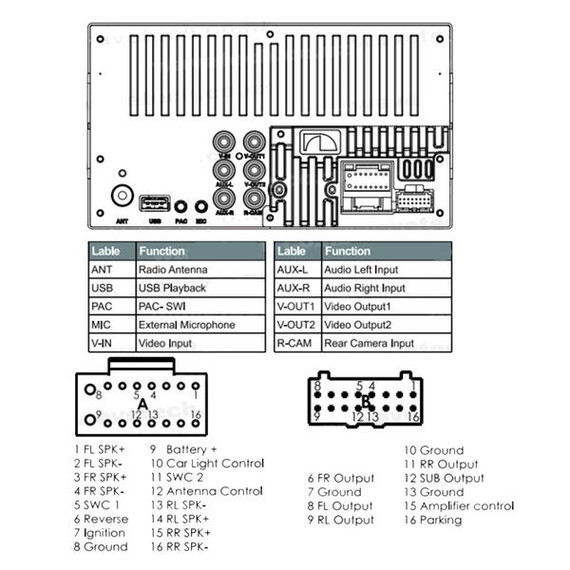 Nakamichi Head Unit Nam3510 Carplay/Android Auto Double Din NAM3510-M7