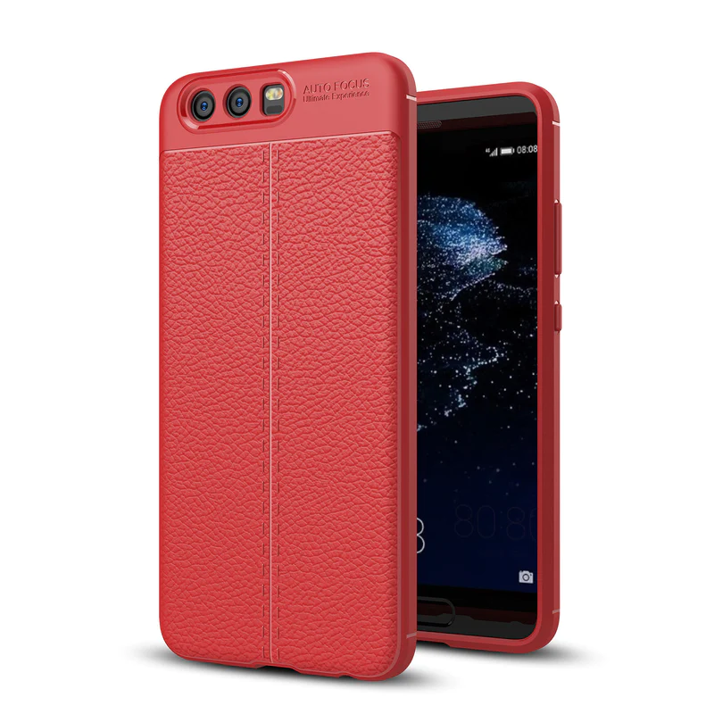 huawei Huawei P10 Plus Leather Texture Case Red