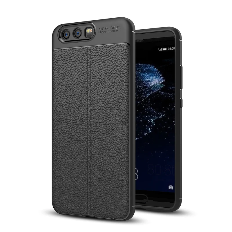 huawei Huawei P10 Plus Leather Texture Case Black
