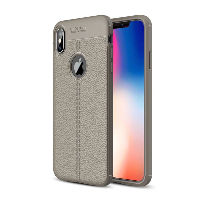 Apple iPhone XS Max Leather Texture Case Grey