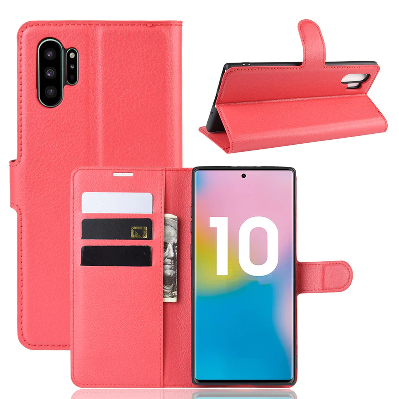 samsung Samsung Note 10 Plus PU Wallet Case Red