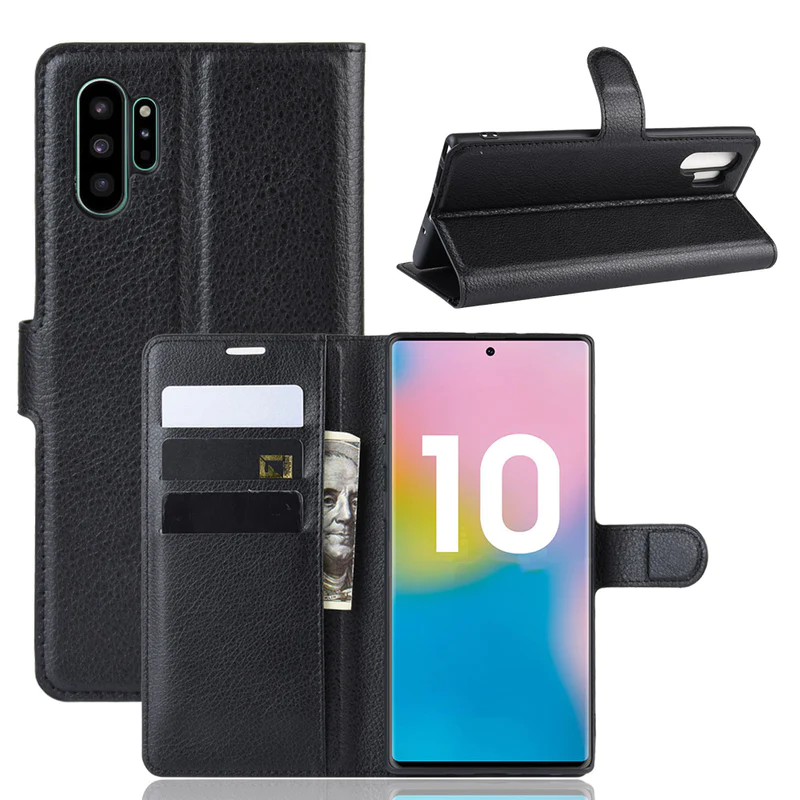 samsung Samsung Note 10 Plus PU Wallet Case Black