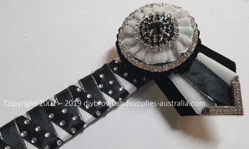 Black, White & Silver Sharks Teeth Browband