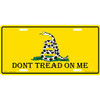 Don't Tread On Me License Plate - Yellow Don't Tread On Me License Plate - Yellow
