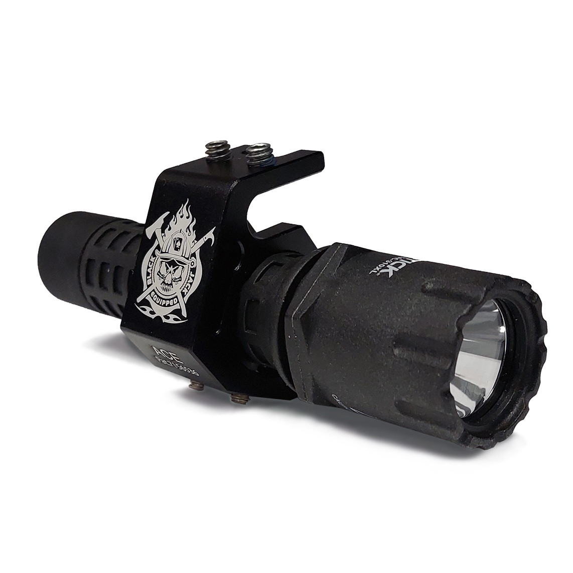 Premium Firefighter LED Flashlight and Helmet Mount Combo