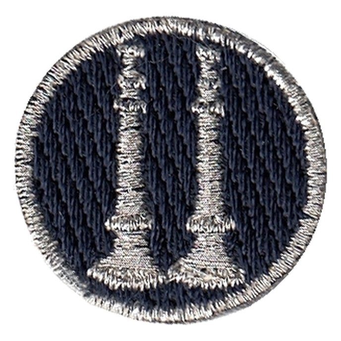 Hero's Pride Captain 2 Parallel Bugles Collar Insignia | 1 Inch Circle