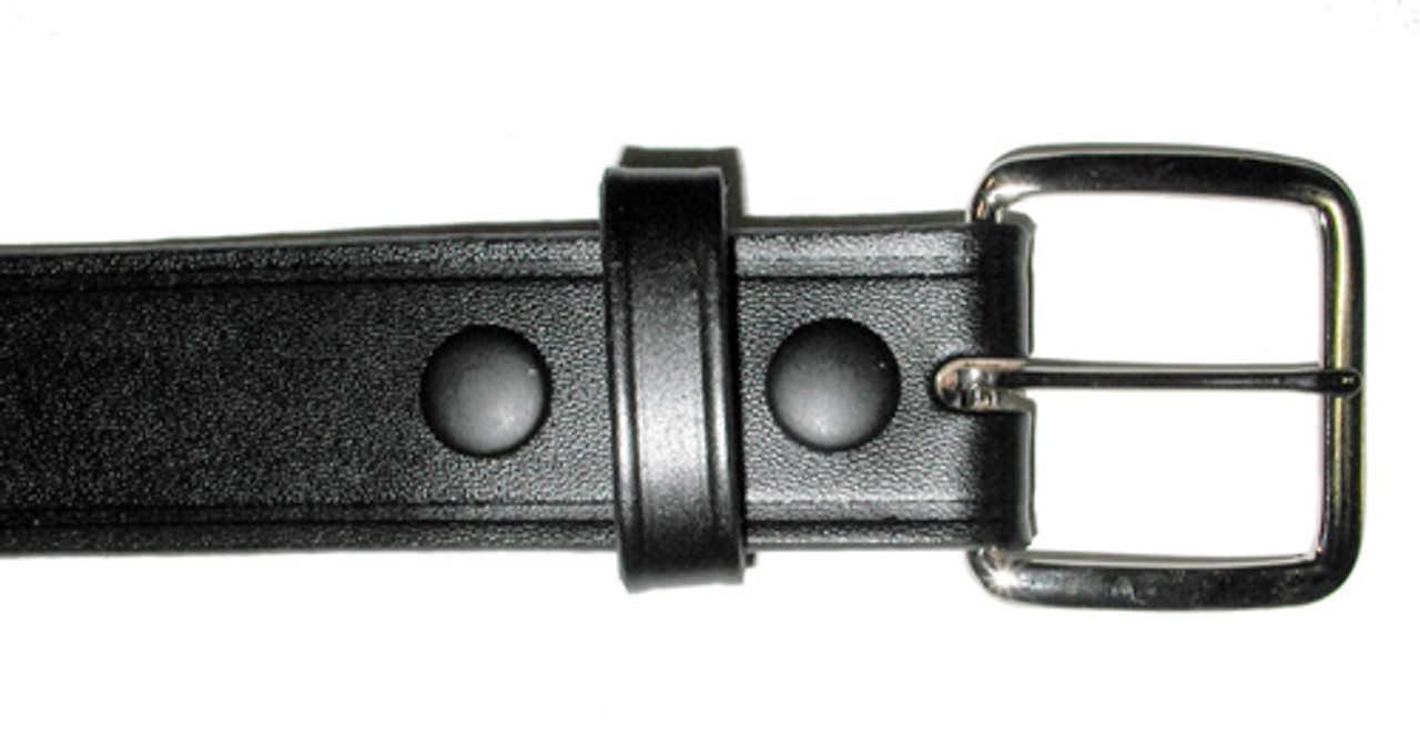 Black Leather Belt 1 1/4 Inch Wide With Solid Brass Buckle 