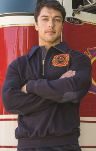 Game Firefighters Standard Work Shirt With Denim Collar and