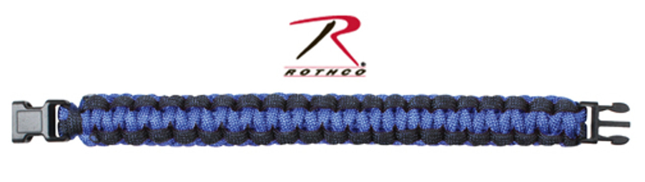 Paracord Bracelet - 9 inch - ROYAL BLUE & BLACK
