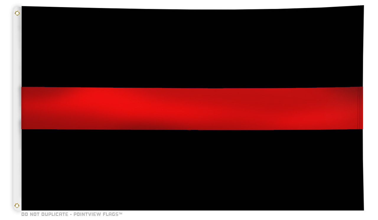 Black Red Line Flag 3 x 5