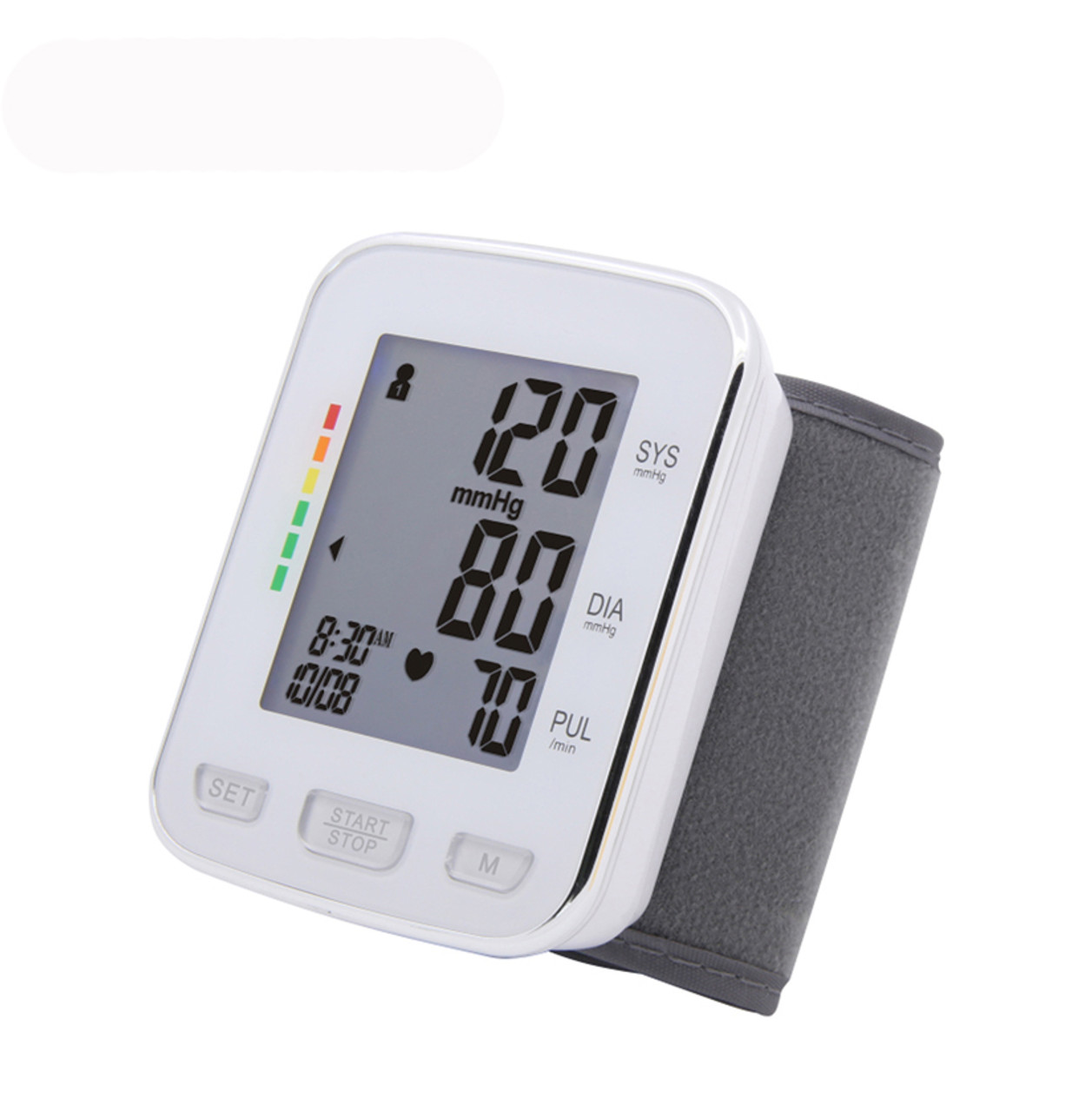 iFanze Blood Pressure Monitor, Wrist Blood Pressure Cuff LCD Display  Automatic Voice Pulsometer Sphygmomanometer, Rechargable Heart Health BP  Monitor for Home Travel Use,White 