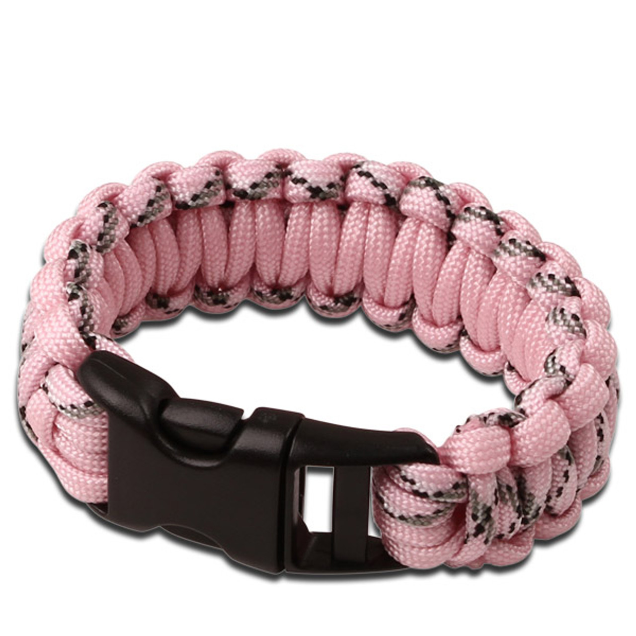 Paracord Survival Bracelet - 6 Inches - Pink
