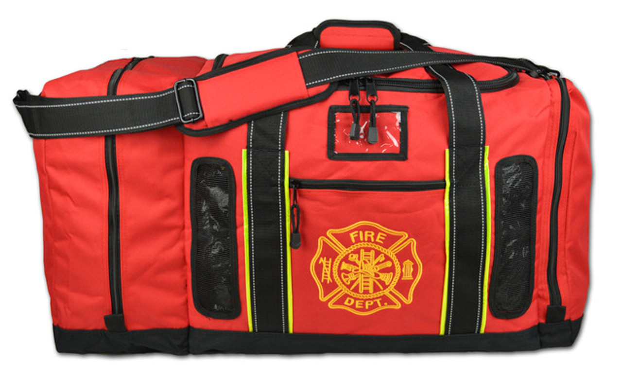 Large Red Firefighter Turnout Gear Bag - Vented
