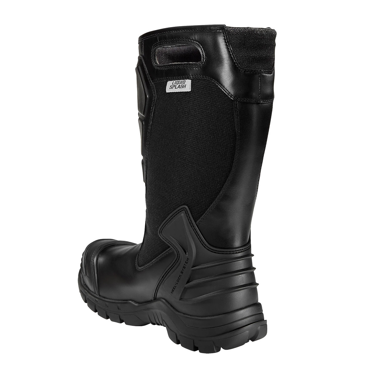 Black Pure Leather Fire-Design Boots with Metal Harness Detail