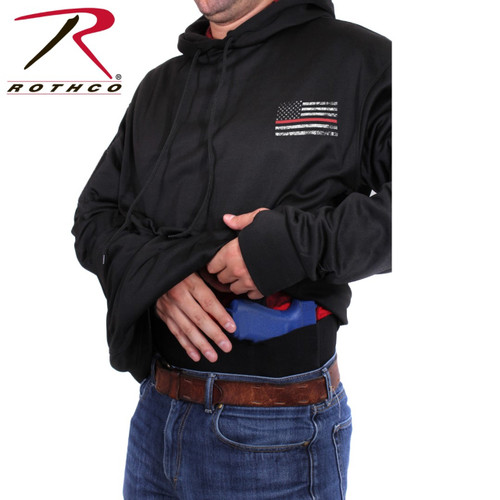 THIN RED LINE CONCEALED CARRY HOOODIE BLACK