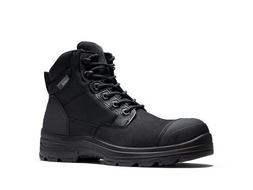 Redback Lynx Side-Zip Black Nubuck Lace-Up Work Boot – Composite Toe