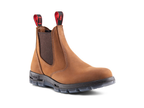 Redback Bobcat Tussock 6" Brown Nubuck Slip-On Work Boot – Soft Toe