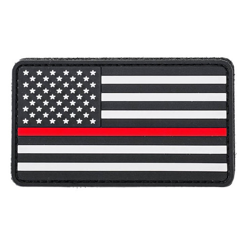 H6 Homeland Six Thin Red Line American Flag Patch – 2" x 3" Hook-and-Loop