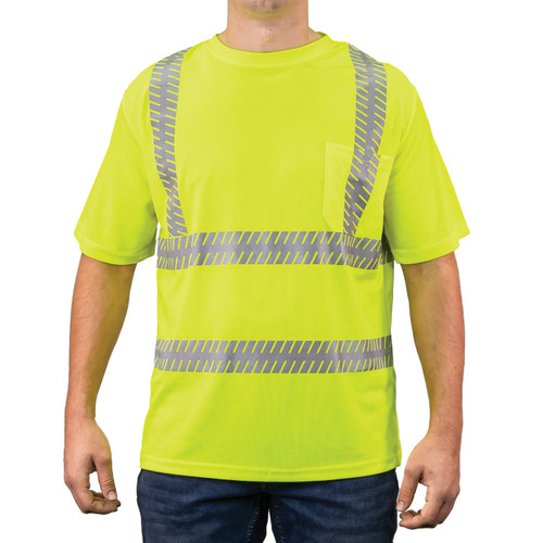 Game Sportswear 235R The Ventilated Deluxe Hi-Vis Tee With Segmented Reflective Tape