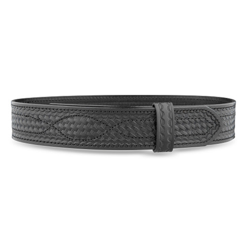 2-1/4" Basketweave Leather Buckleless Outer Belt