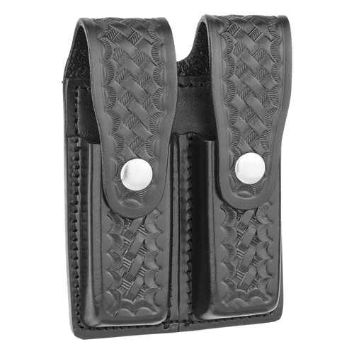 Basketweave Leather Double Magazine Holder for Colt 1911