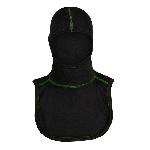 Majestic PRO-X2 Hi-Vis Stitch Proximity Hood - NFPA 1970-2025 - Black / Kelly Green Stitch