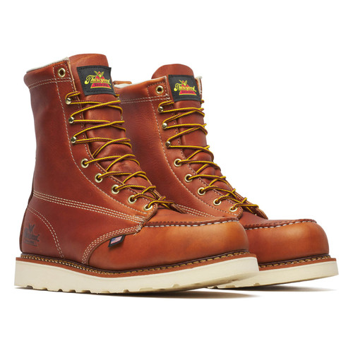 Thorogood 804-4208 American Heritage 8" Moc Toe Steel Toe Wedge Sole Work Boot - Tobacco