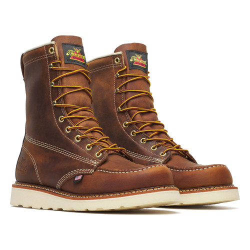Thorogood 814-4178 American Heritage 8" Moc Toe Wedge Sole Soft Toe Work Boot - Crazy Horse
