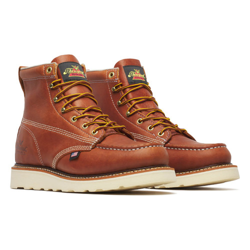 Thorogood 814-4200 American Heritage 6" Moc Toe Wedge Sole Soft Toe Work Boot - Tobacco