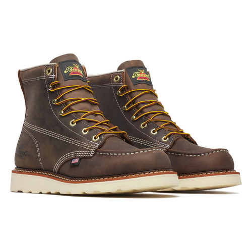 Thorogood 814-4203 American Heritage 6" Moc Toe Wedge Sole Soft Toe Work Boot - Crazy Horse