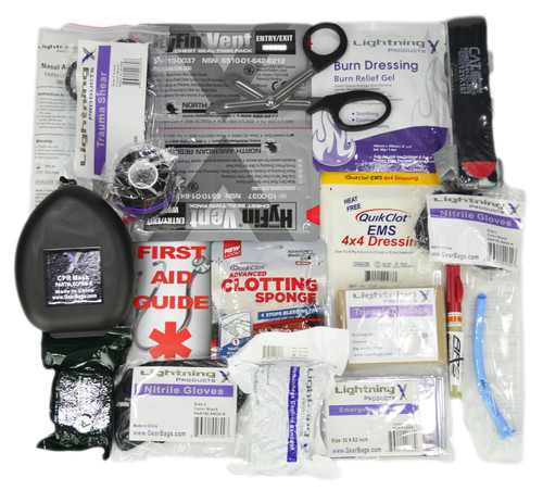 Lightning X Premium Gun Range Trauma Fill Kit with Tourniquet and QuikClot