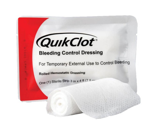 Lightning X QuikClot Hemostatic Gauze, 3 x 48 Inch