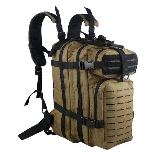 Lightning X LXPB89 Small Tactical Assault Backpack - Military Outdoor MOLLE Day Pack - Coyote Tan