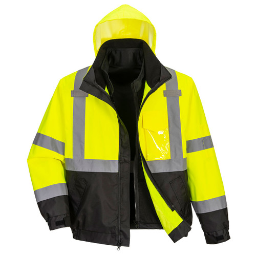 Portwest Hi-Vis 3-in-1 Contrast Bomber Jacket Class 3 US365