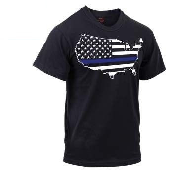 Rothco Thin Blue Line America Map T-Shirt