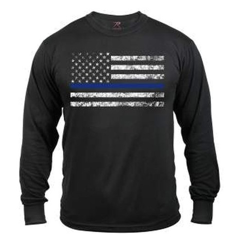 RTH-3925 Rothco Long Sleeve Thin Blue Line T-Shirt