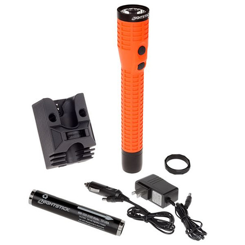 NightStick Polymer Multi-Function Duty/Personal-Size Dual-Light Flashlight w/Magnet - Rechargeable RED