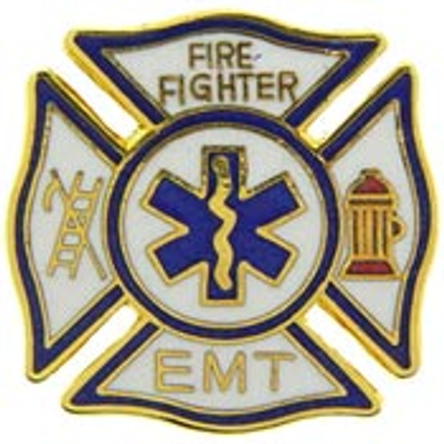 Fire And EMT Lapel Pin - 1"