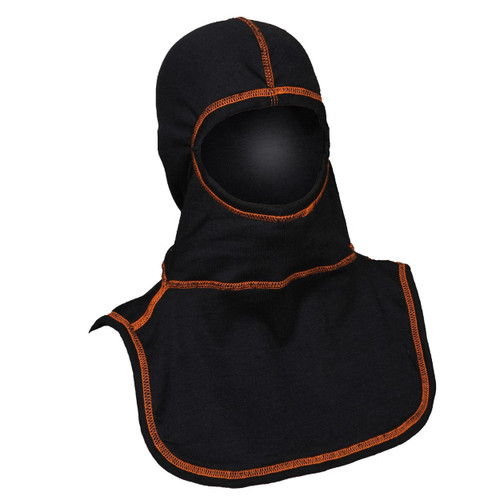 Majestic Fire Orange High Visibility Stitching Black PAC II Hood - C6