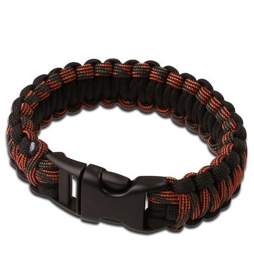Paracord Survival Bracelet - 9 Inches - Red Black